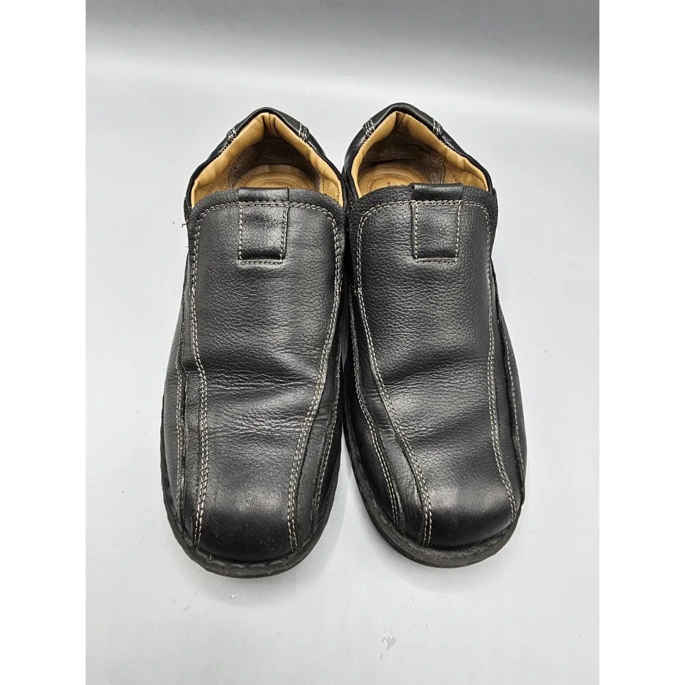 GH Bass Co Lenny Black Leather Slip On Loafers Boat‎ Shoes Mens Size 7 M